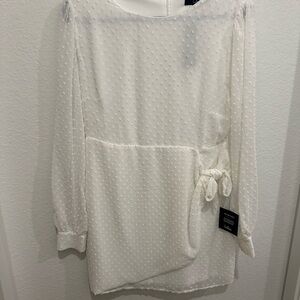 Elegant White Textured Dress